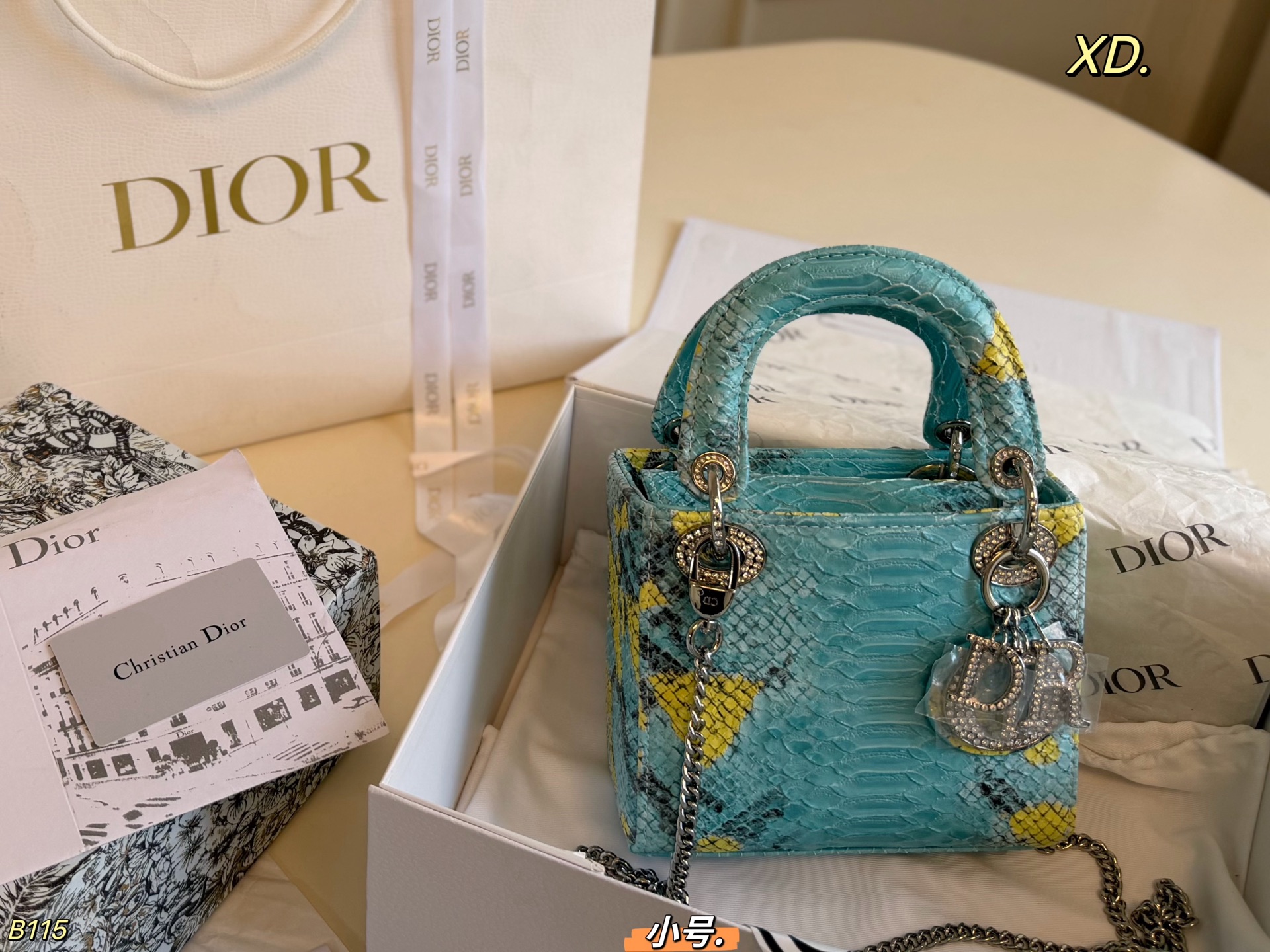 Dior Lady Python-Print Handbag