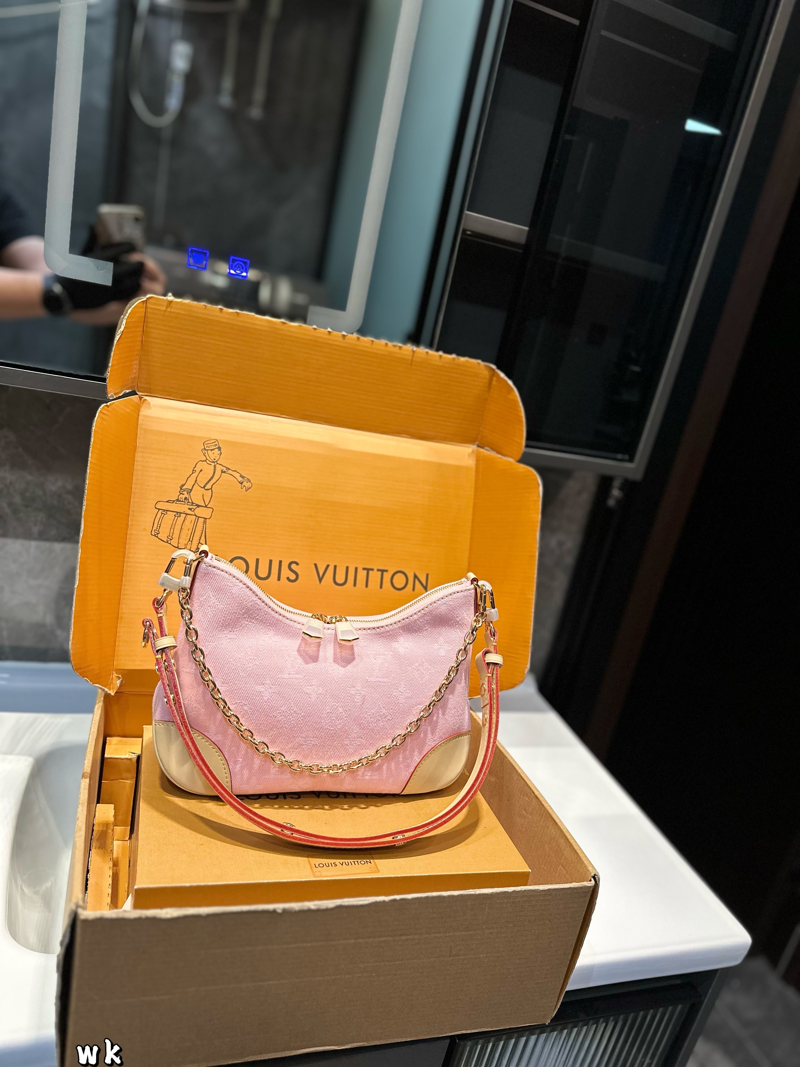 LV denim horn bag