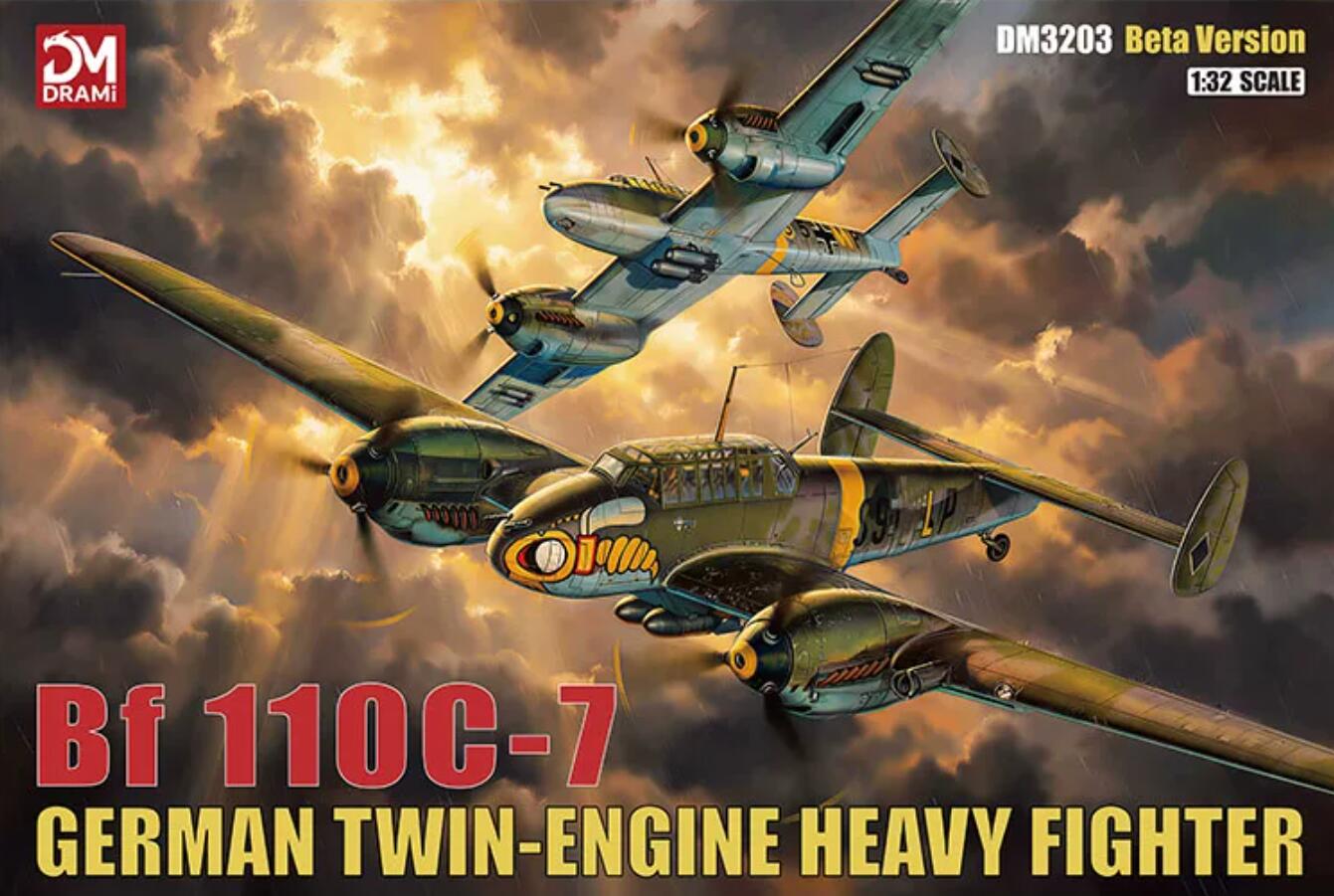 DRAMI 3203 1/32 Messerschmitt Bf 110C-7 Luftwaffe Fighter Precision Assembly Model Kit