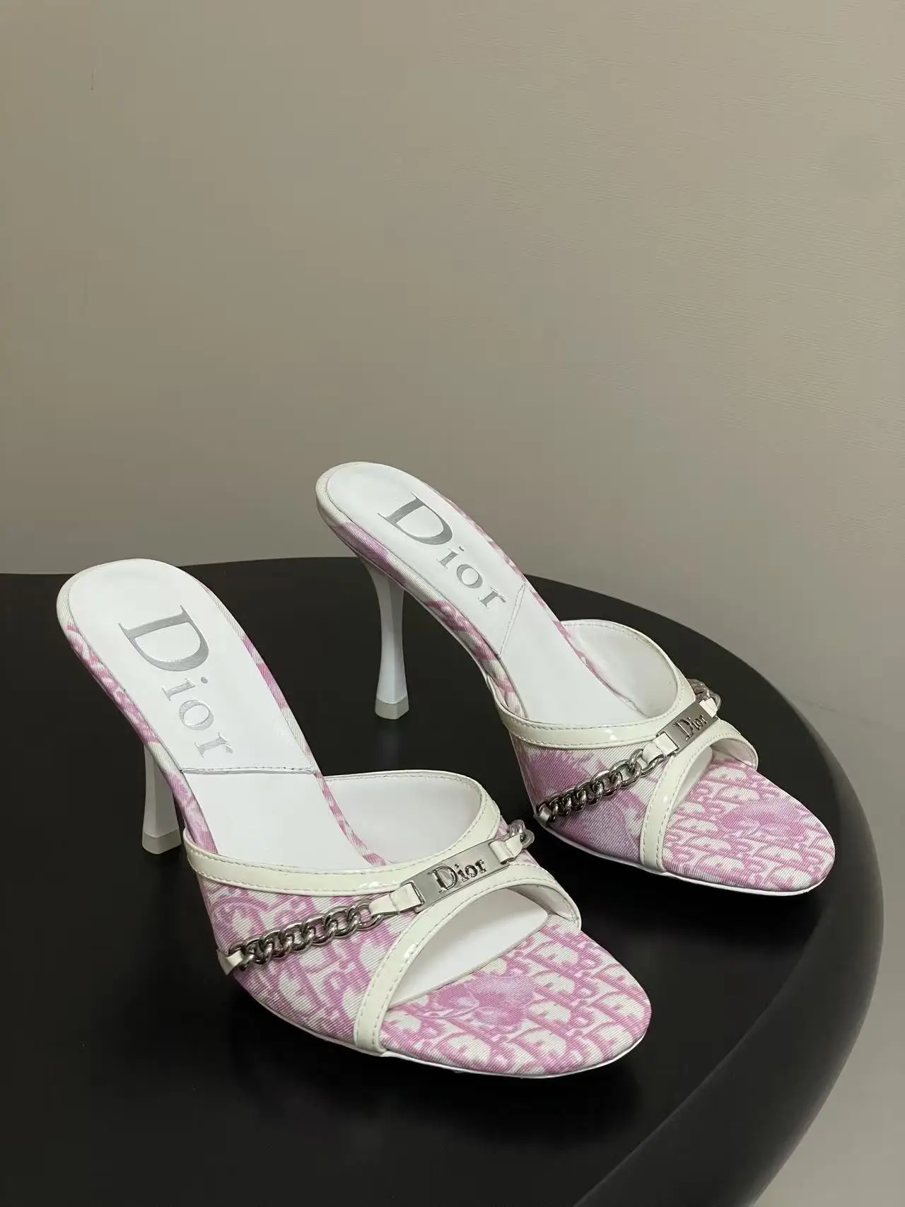 Dior 25SS Vintage Chain High-Heeled Sandals shoes