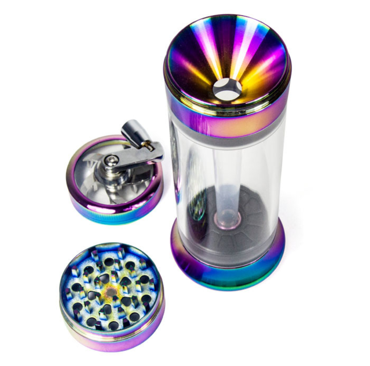 A1217 Metal Glass Grinder With Rolling Paper Function(Easy To Manage Cigarette)