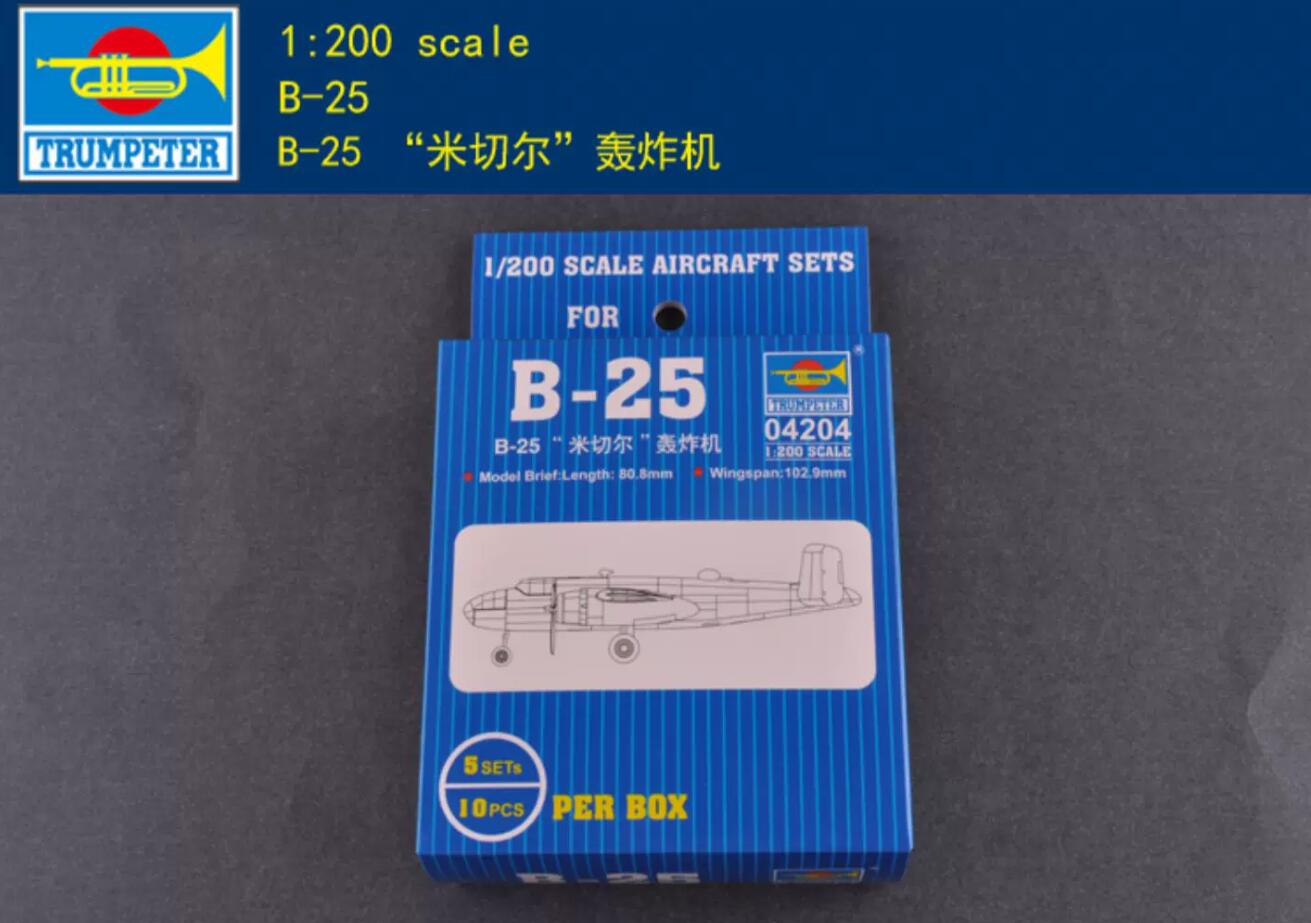 Trumpeter 04204 1/200 Scale B-25 Mitchell Plastic Aircraft Assembly Model Kit