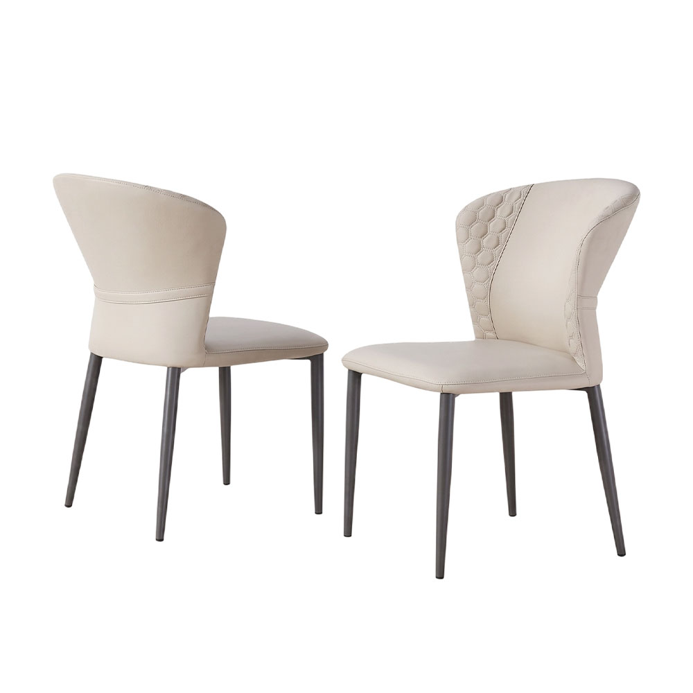 Light luxury grey ergonomic dining chair