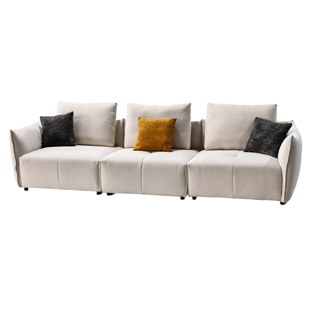 Minimalist Three-Seater Fabric Sofa