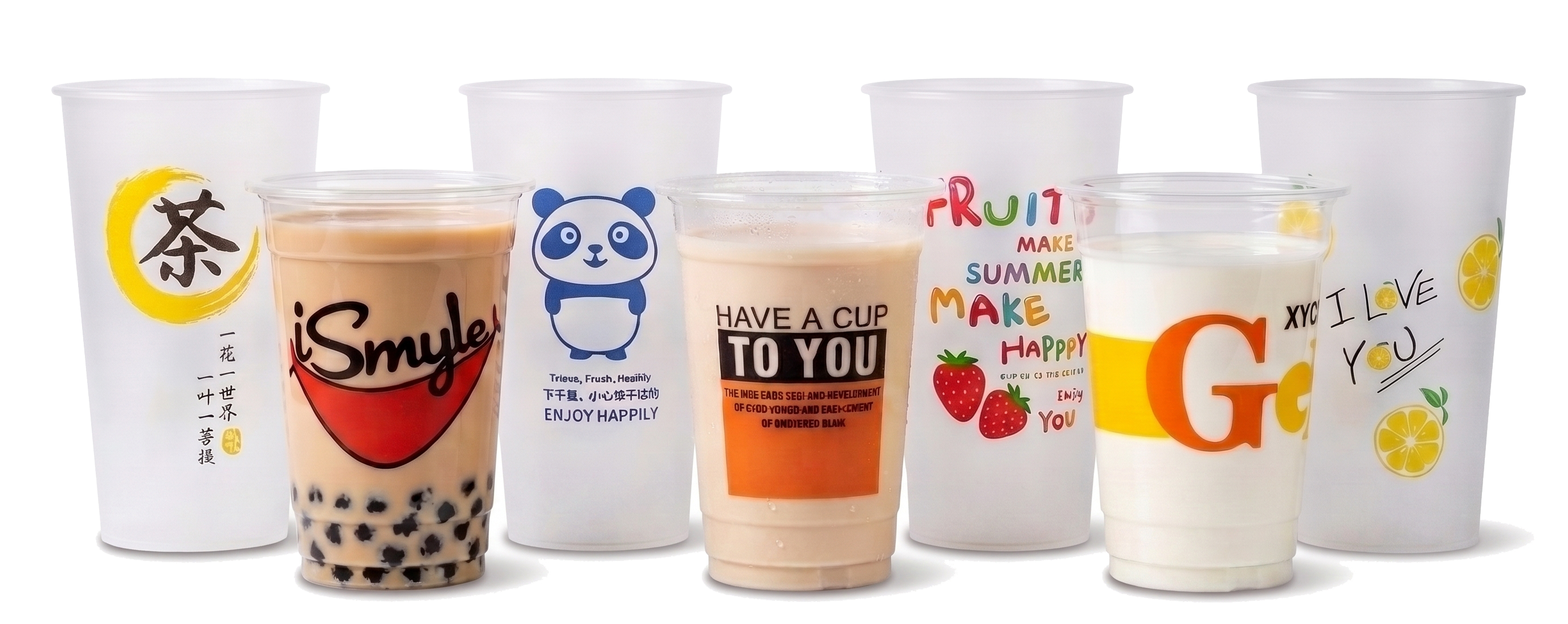 Custom Printed PP and PET Beverage Cups Showcase