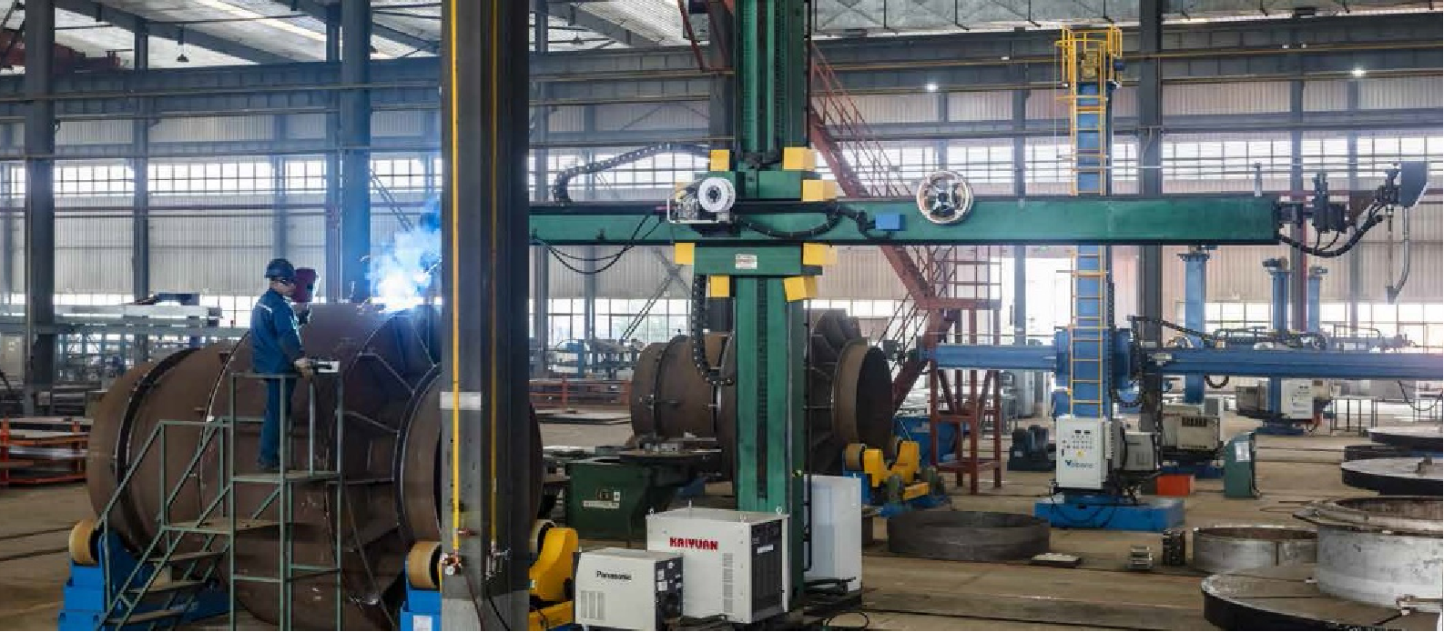 Gas protection automatic welding machine station