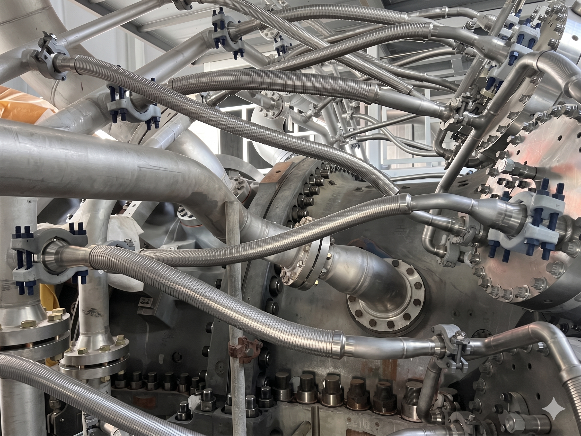 Metal hoses for gas turbine