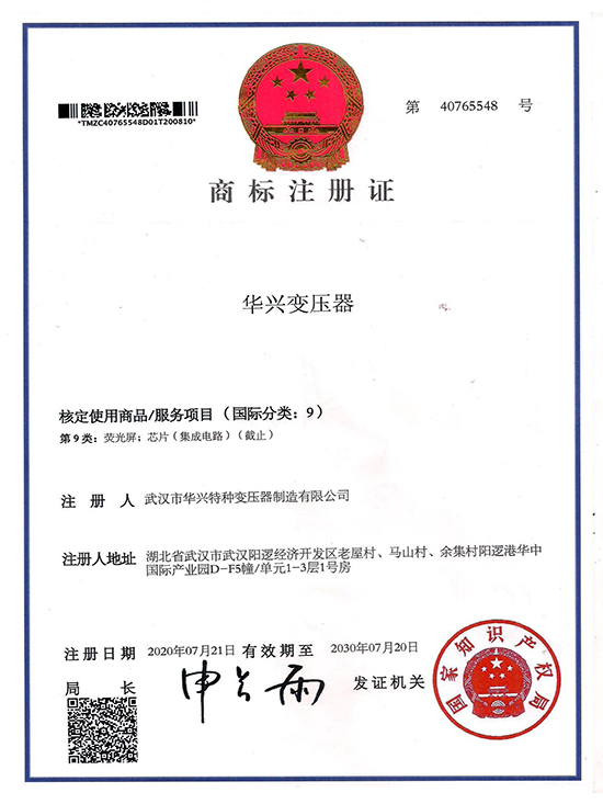 Huaxing Transformer (Class 9) Trademark