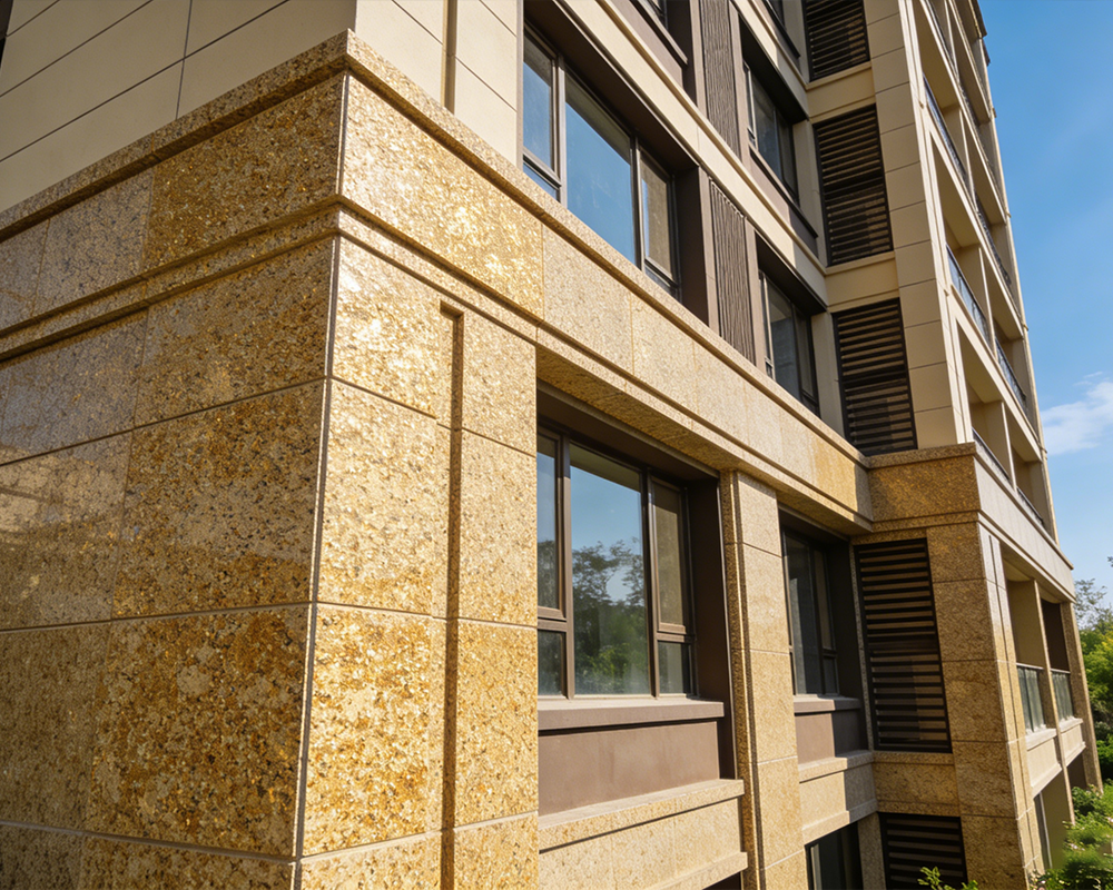 Golden Granite (Litchi Surface): A Textural Journey from Quarry to Building Facade