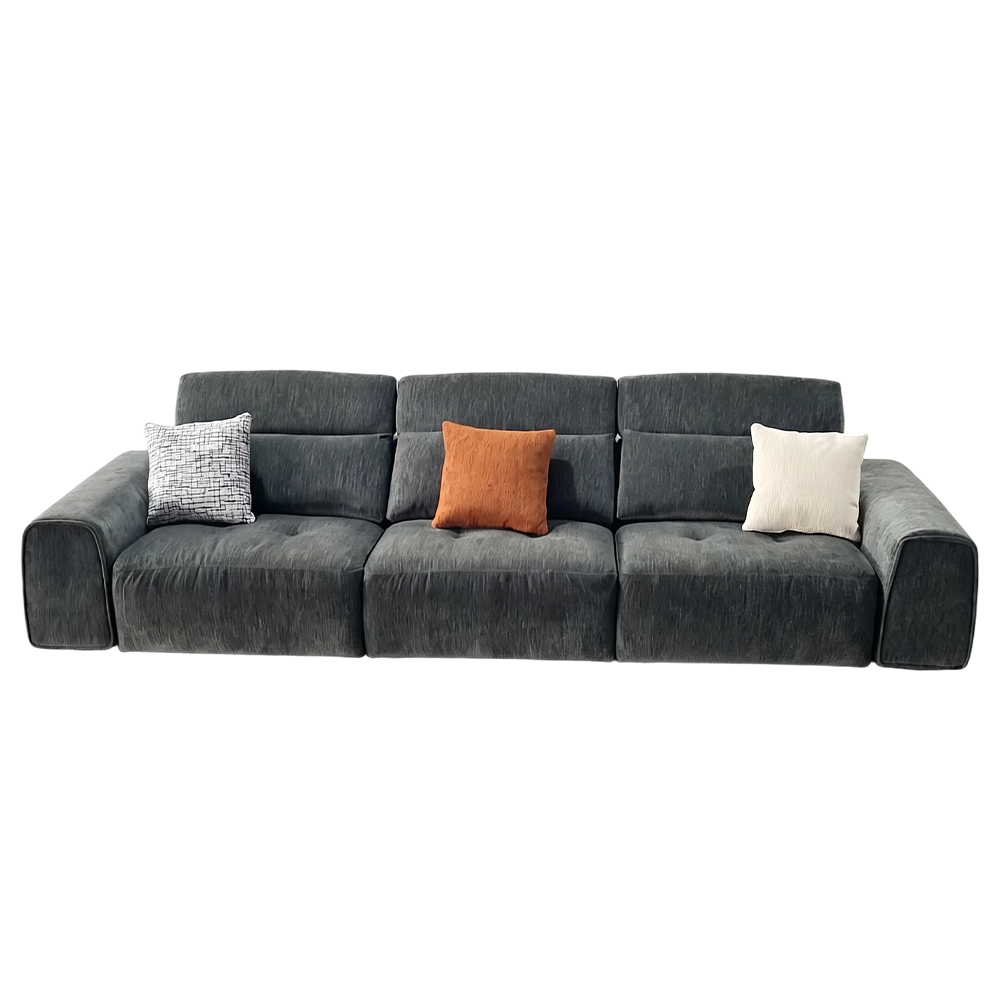 Straight-Row Fine-Textured Fabric Sofa