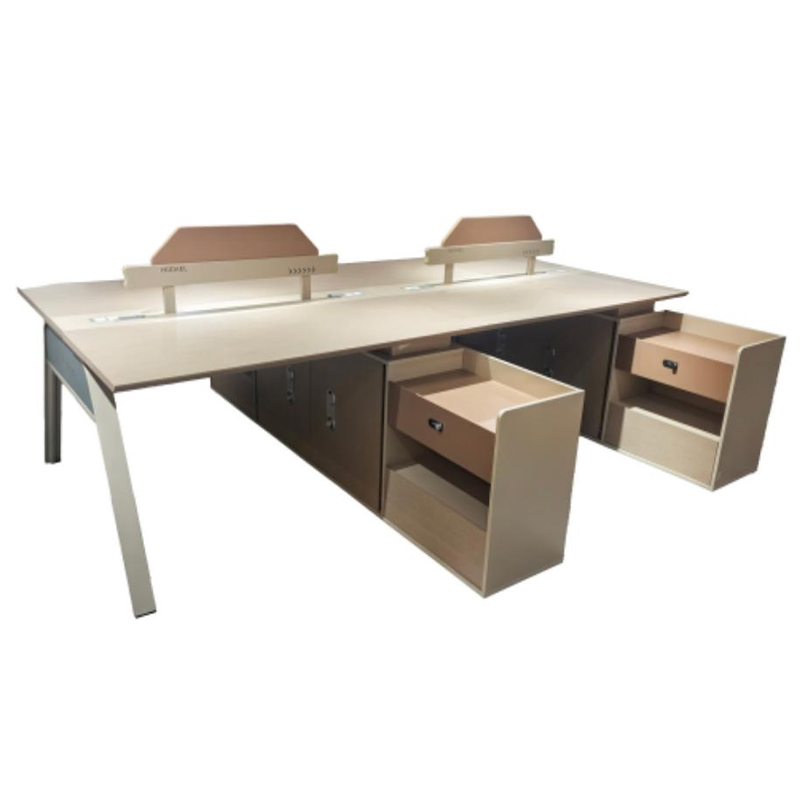 4-Person Office Workstation Desk (Metal Frame / Frame-Free Cabinet Version)