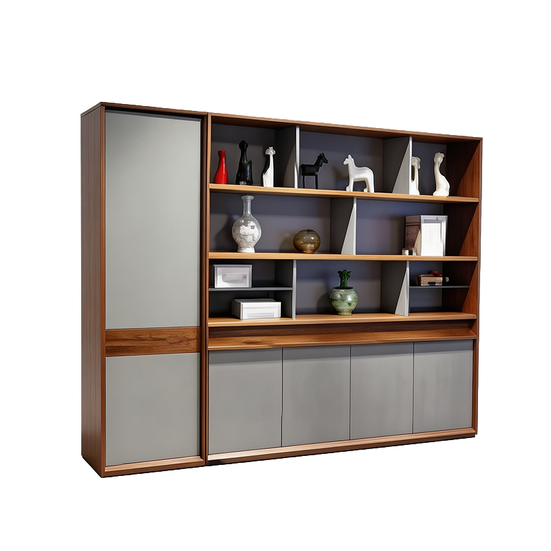 Full-Wall New Chinese Style Display Bookcase
