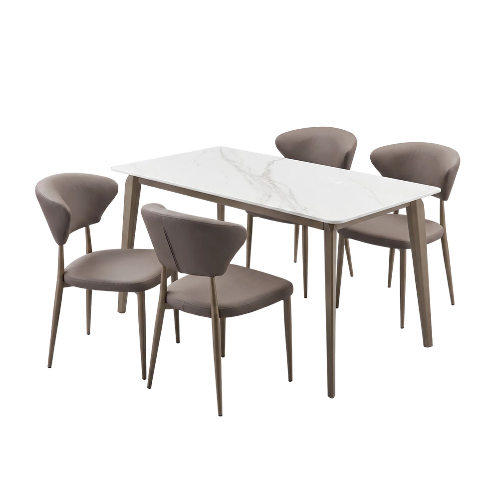 Modern minimalist greyish-white versatile dining table