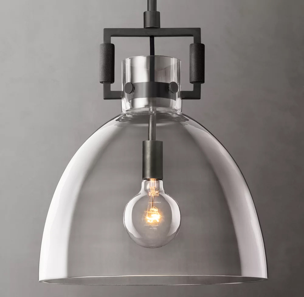 Machinist Glass Cloche Pendant Lamp Dia. 10