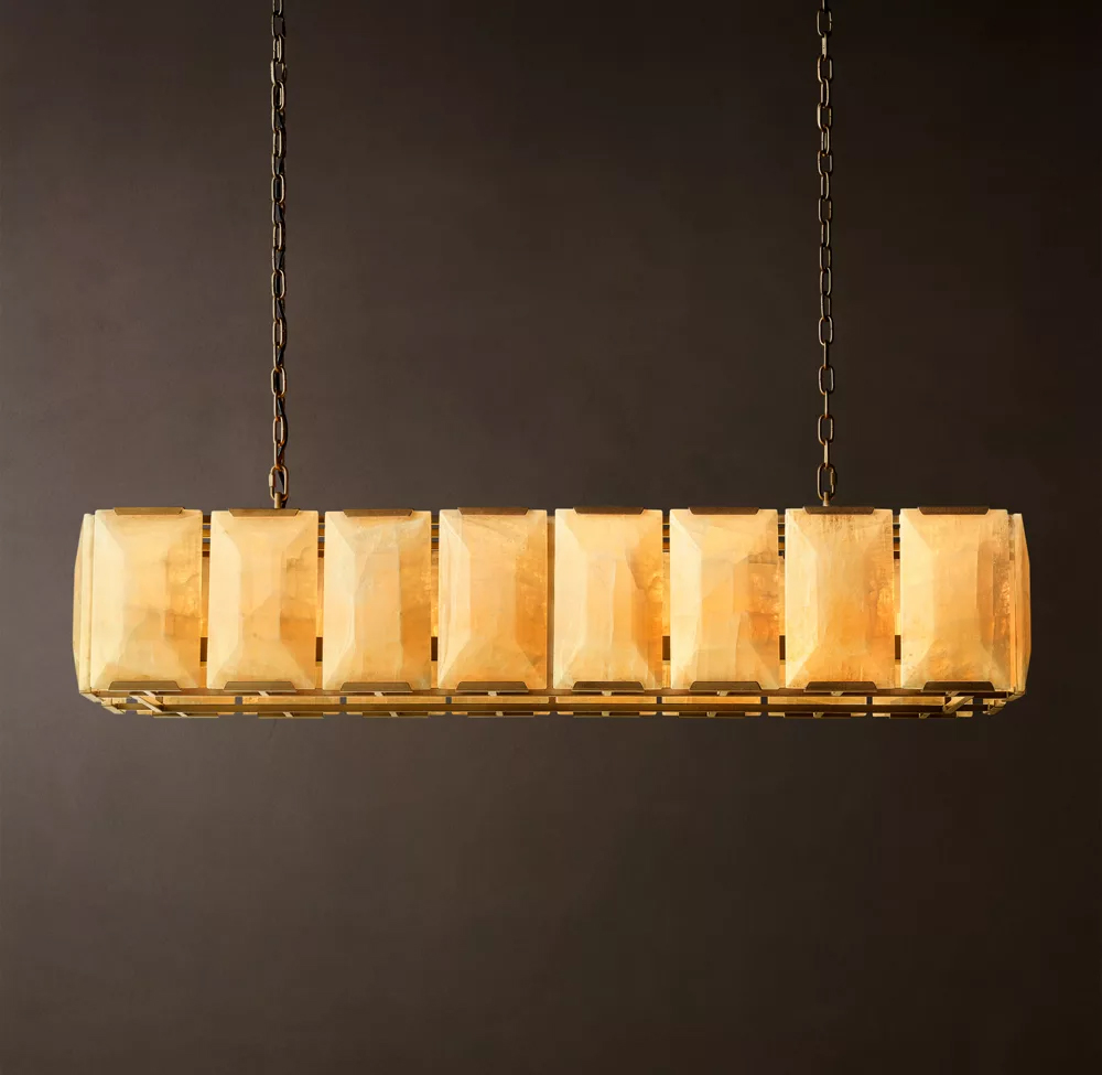 Harlow Calcite Rectangular Chandelier L42