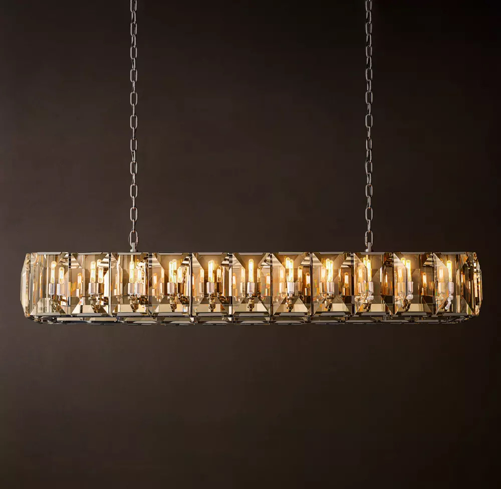 Harlow Crystal Rectangular Chandelier L42