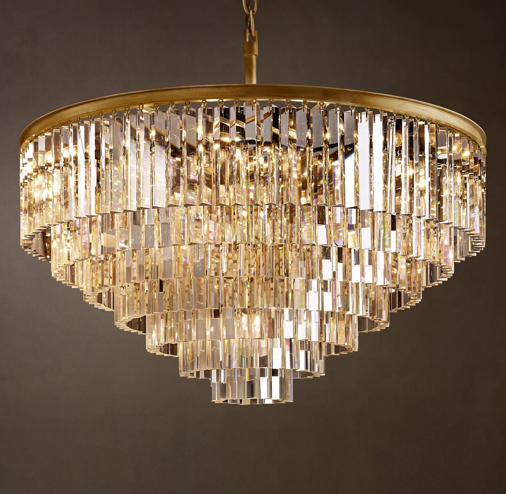 1920s Odeon 3-Tier Round Chandelier Dia. 20