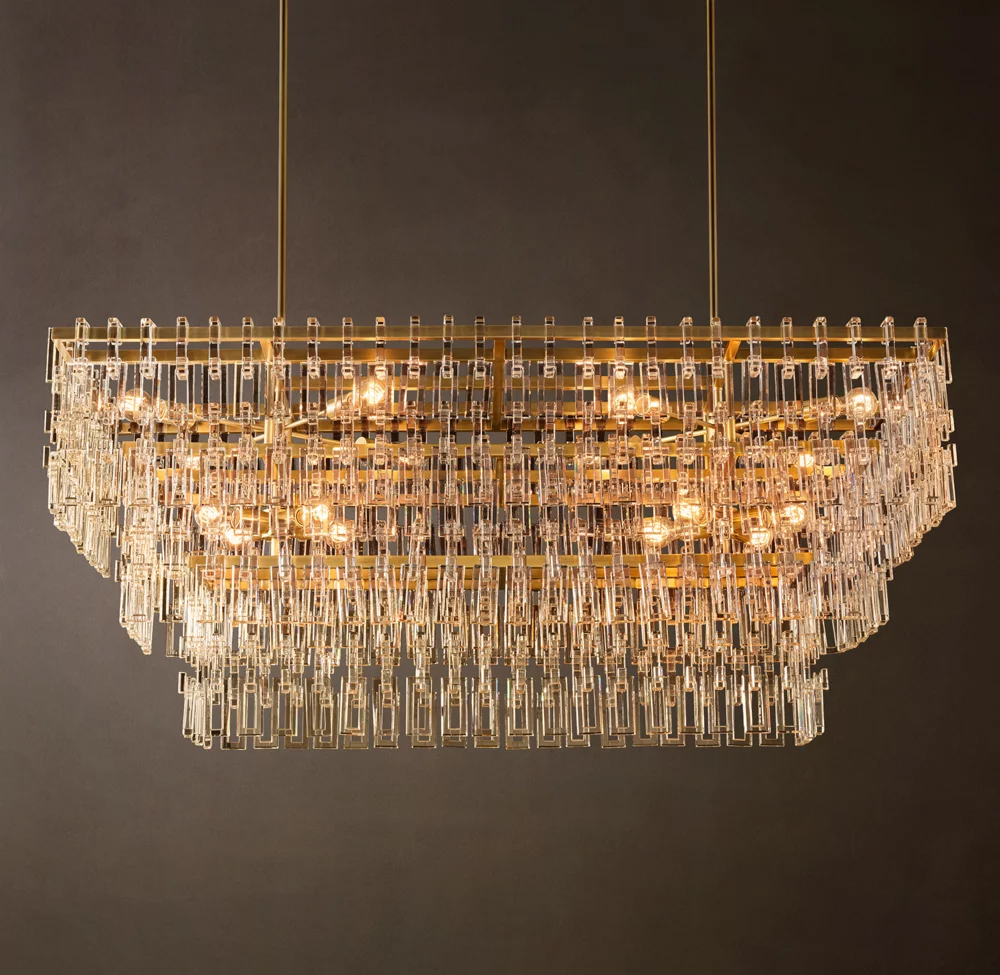 Marignan 3-Tier Rectangular Chandelier L60