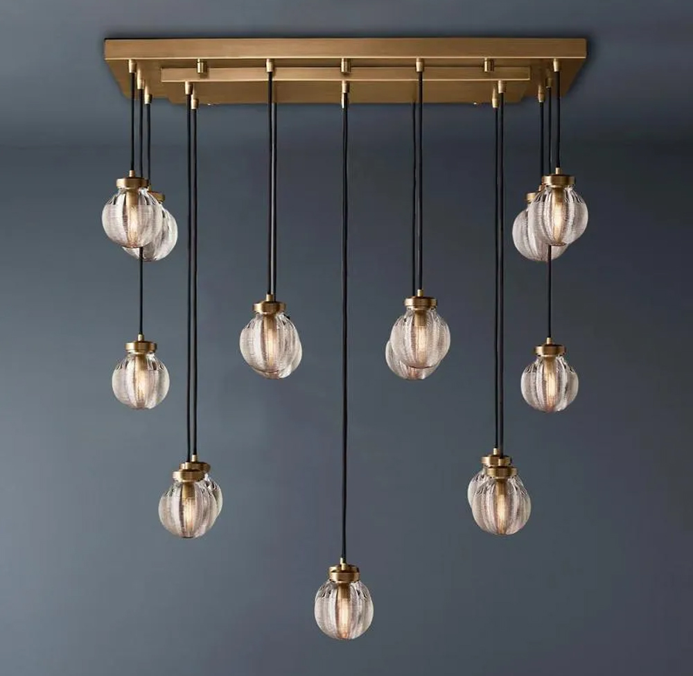 Pearl Rectangular Chandelier L36