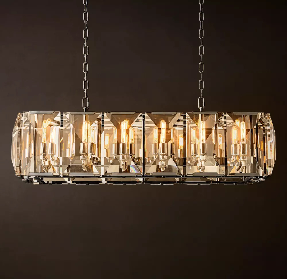Harlow Crystal Rectangular Chandelier L42