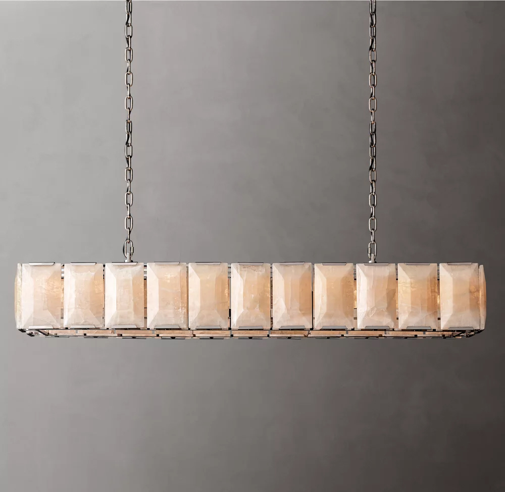 Harlow Calcite Rectangular Chandelier L42