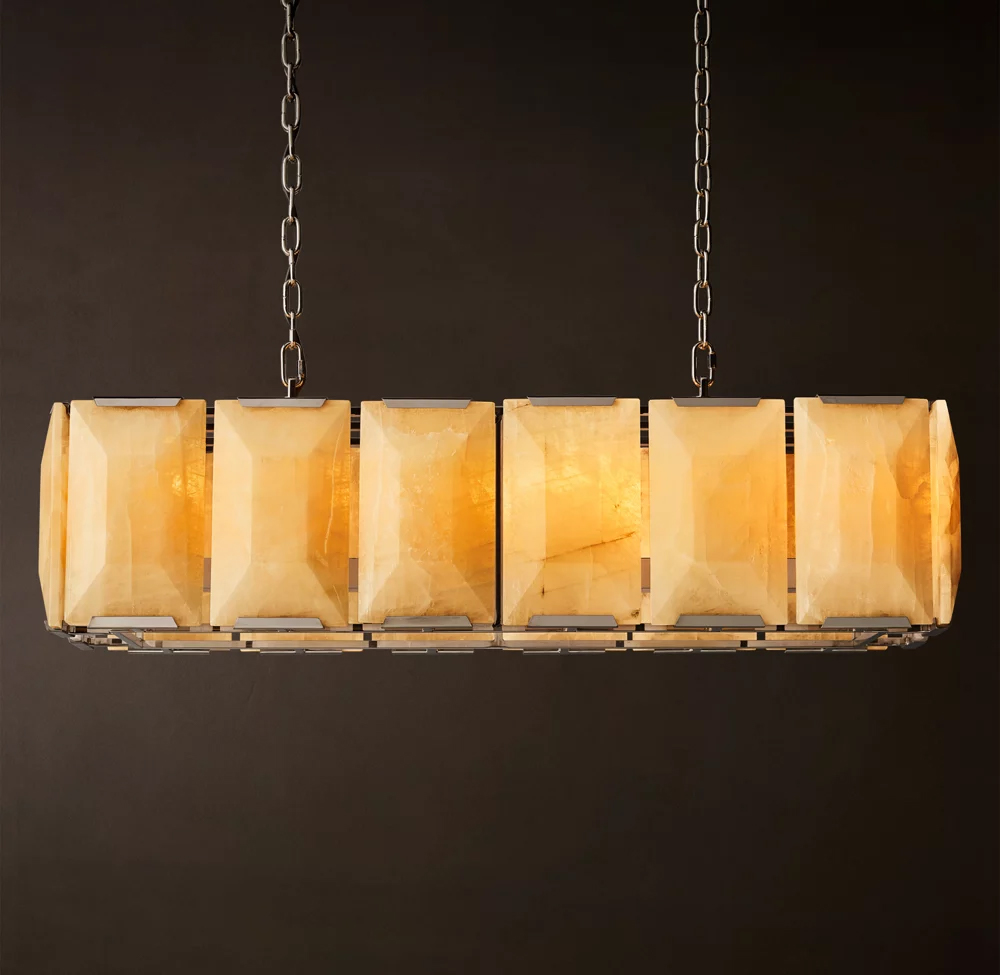 Harlow Calcite Rectangular Chandelier L42