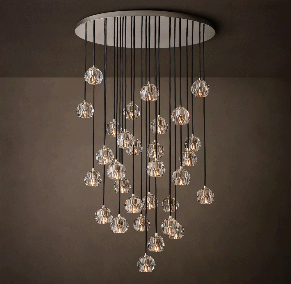 Boule Crystal Round Cluster Chandelier Dia. 14