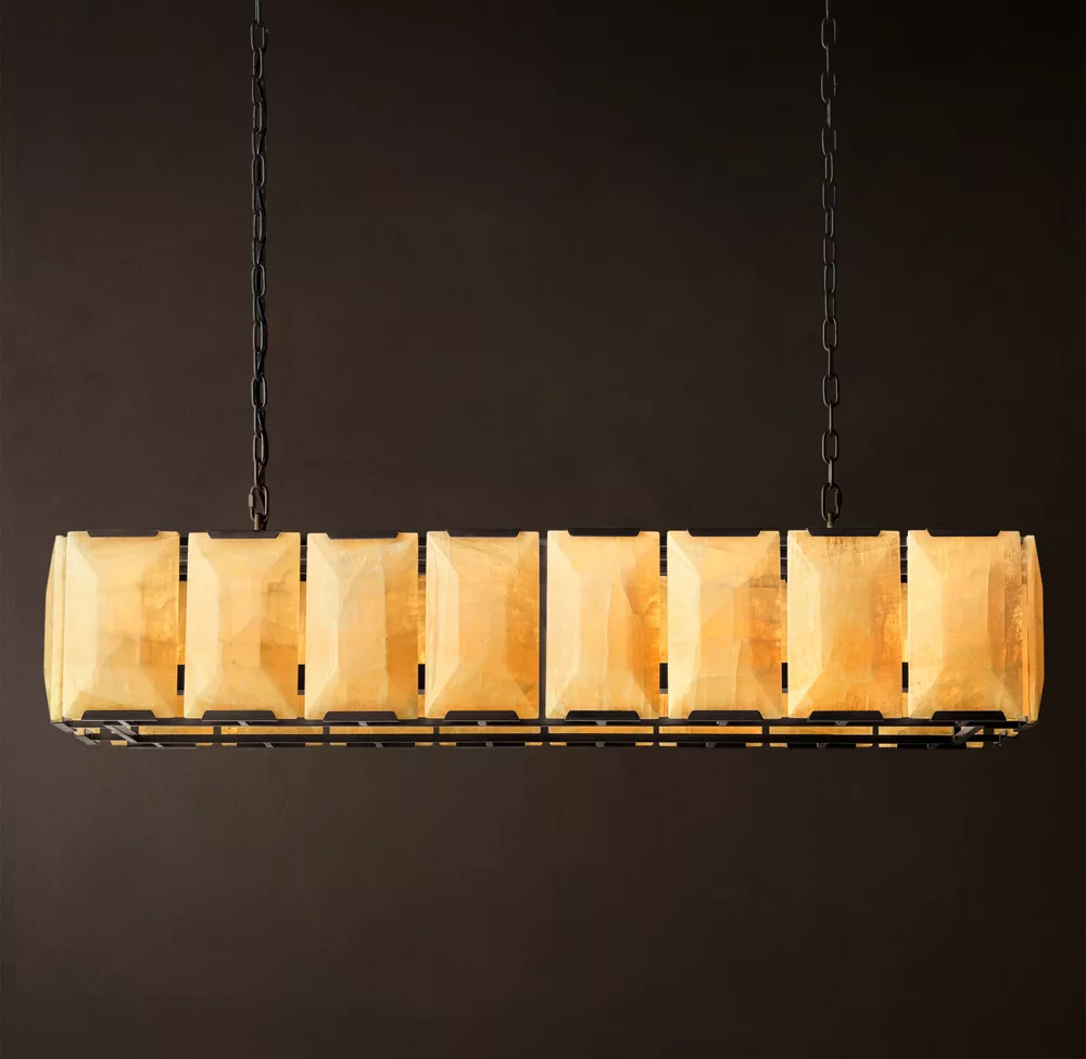 Harlow Calcite Rectangular Chandelier L42