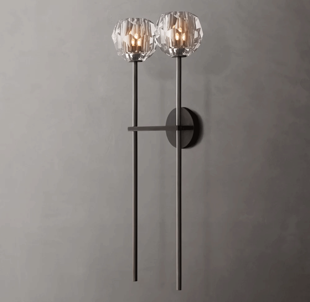 Boule Crystal Double Wall Sconce H28