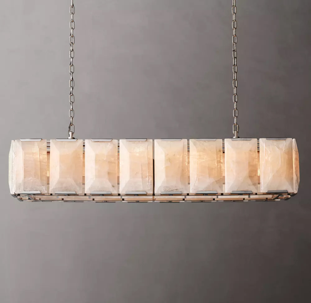 Harlow Calcite Rectangular Chandelier L42