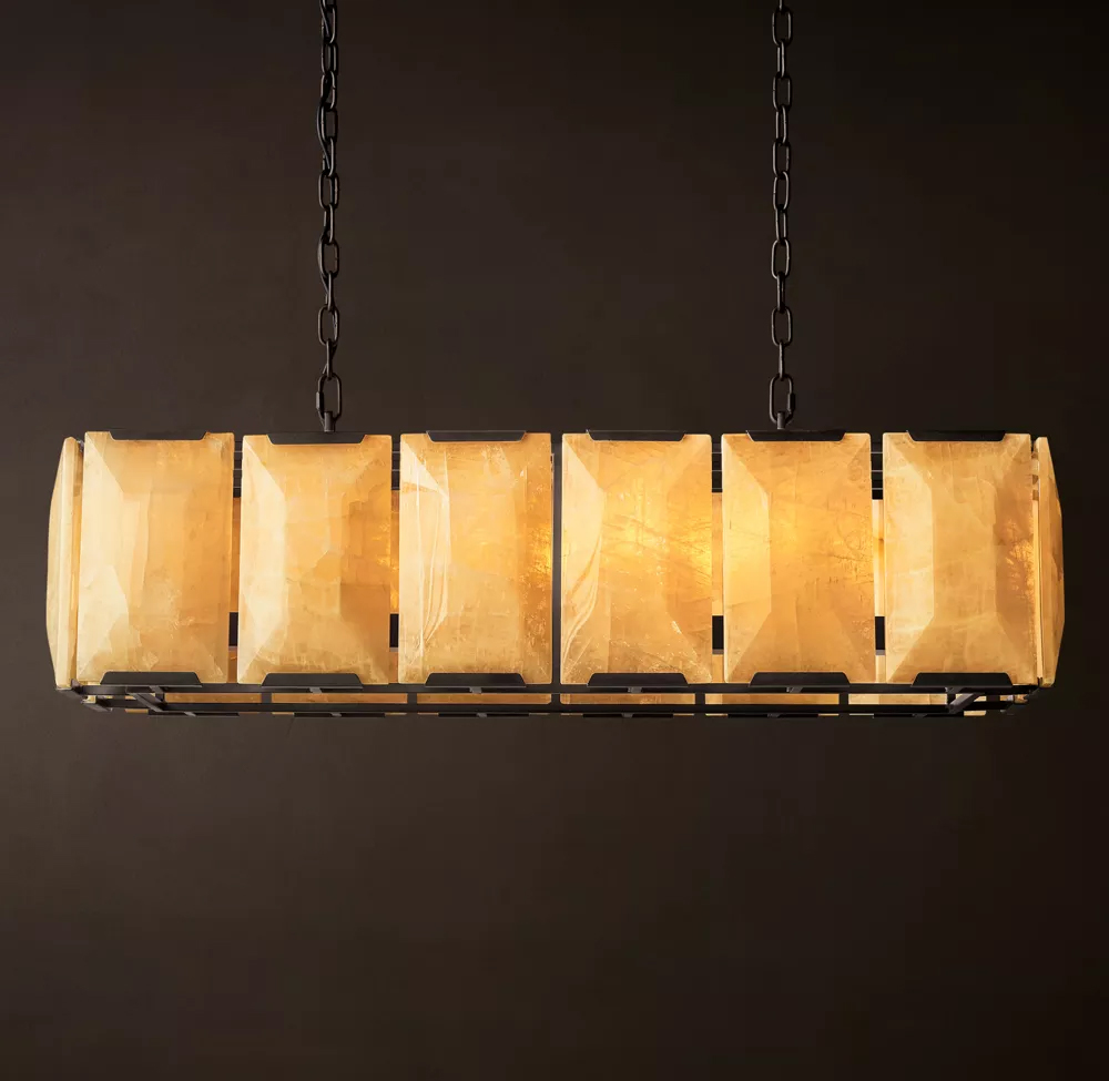 Harlow Calcite Rectangular Chandelier L42