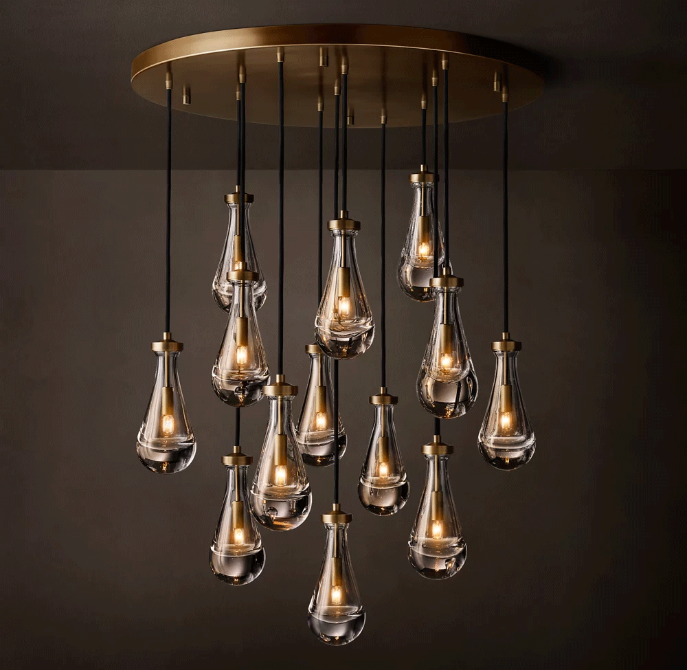 Rain Round Chandelier Dia. 18
