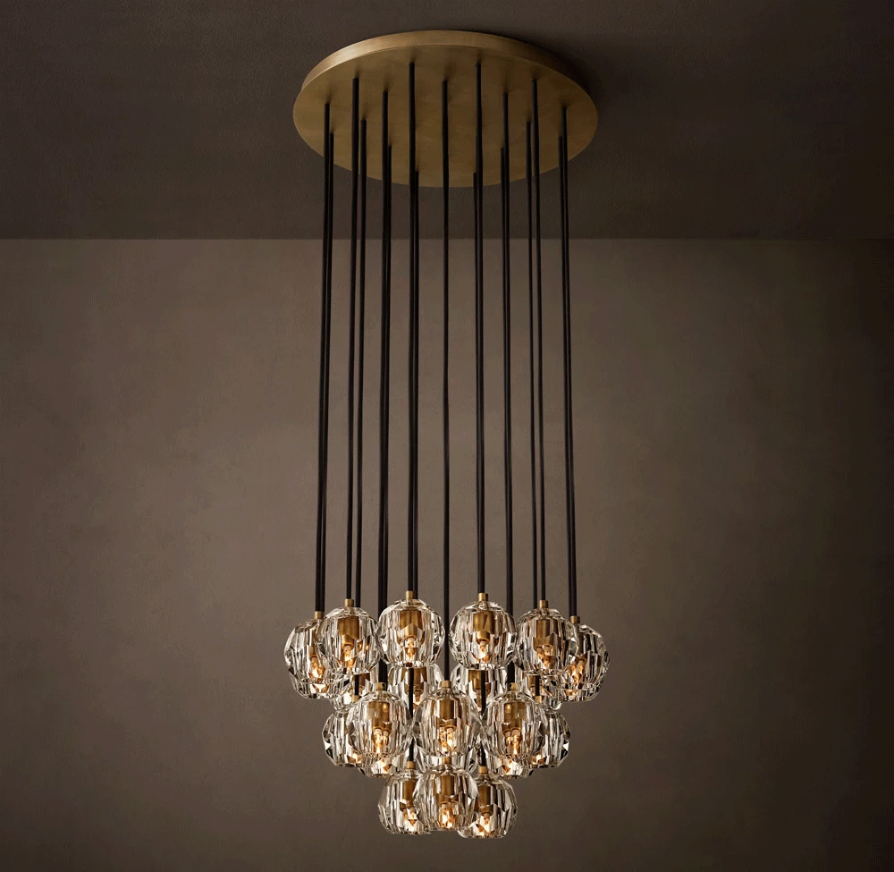 Boule Crystal Round Cluster Chandelier Dia. 14