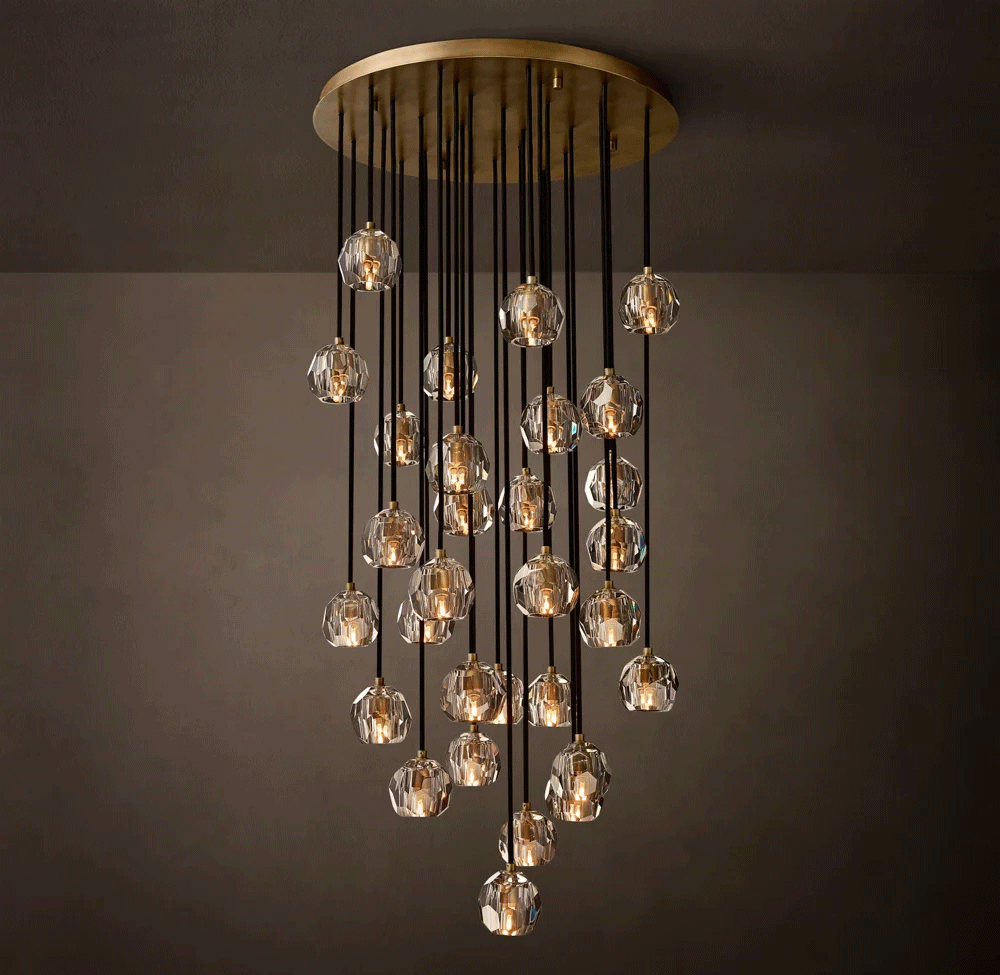 Boule Crystal Round Cluster Chandelier Dia. 14