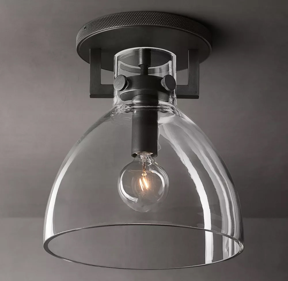 Machinist Glass Cloche Flushmount