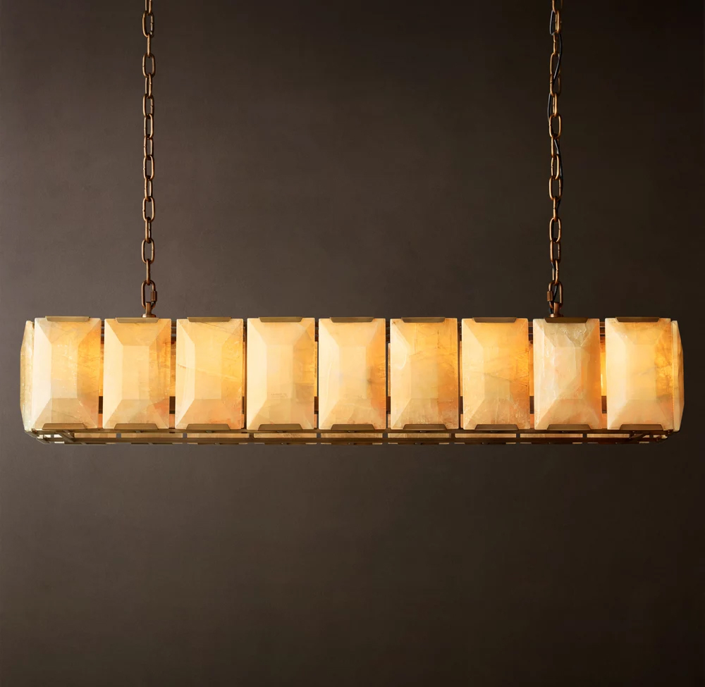 Harlow Calcite Rectangular Chandelier L42