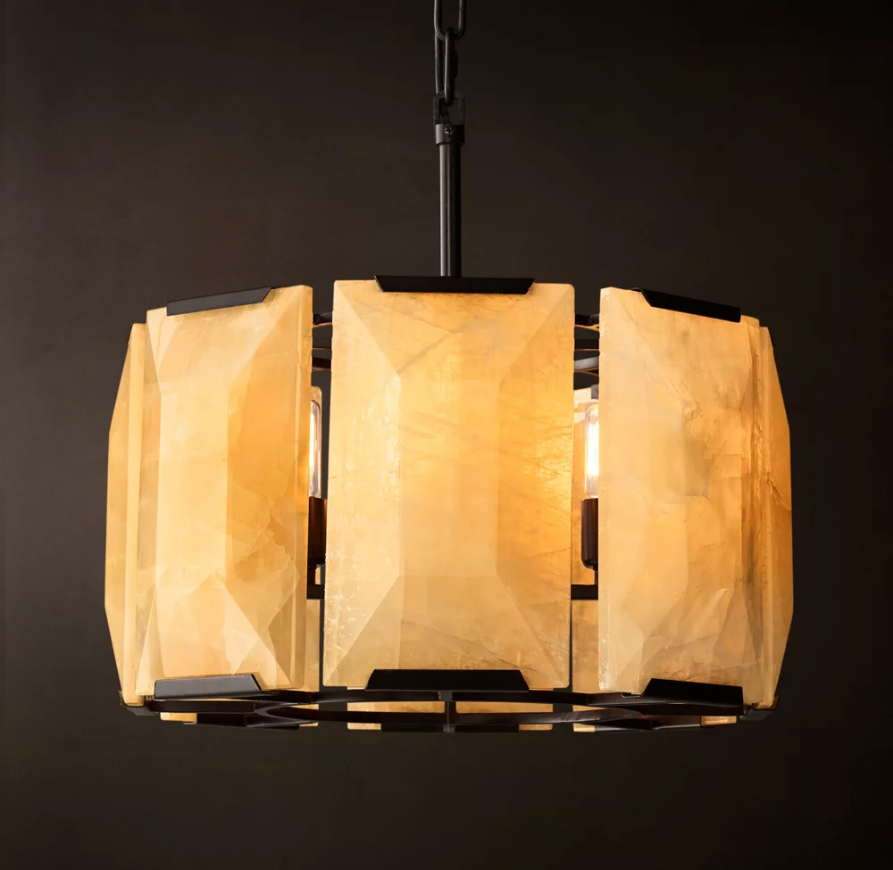 Harlow Calcite Round Chandelier Dia. 19