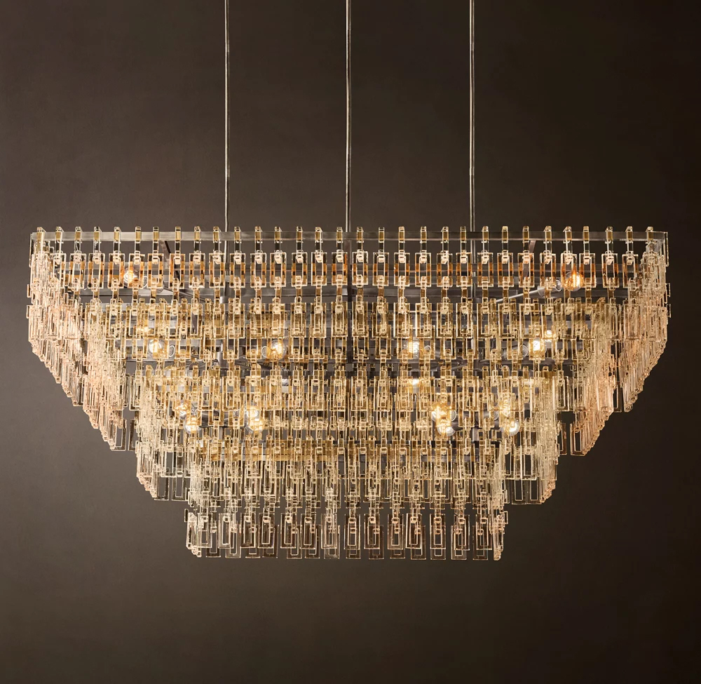 Marignan 3-Tier Rectangular Chandelier L60