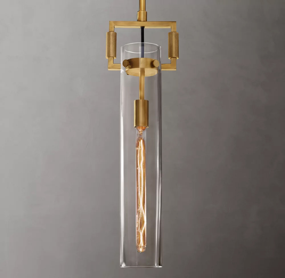 Machinist Glass Cylinder Pendant Lamp Dia. 12