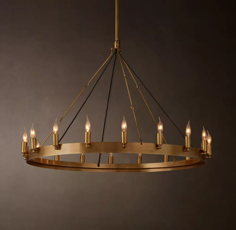 Camino Vintage Candelabra Round Chandelier Dia. 26