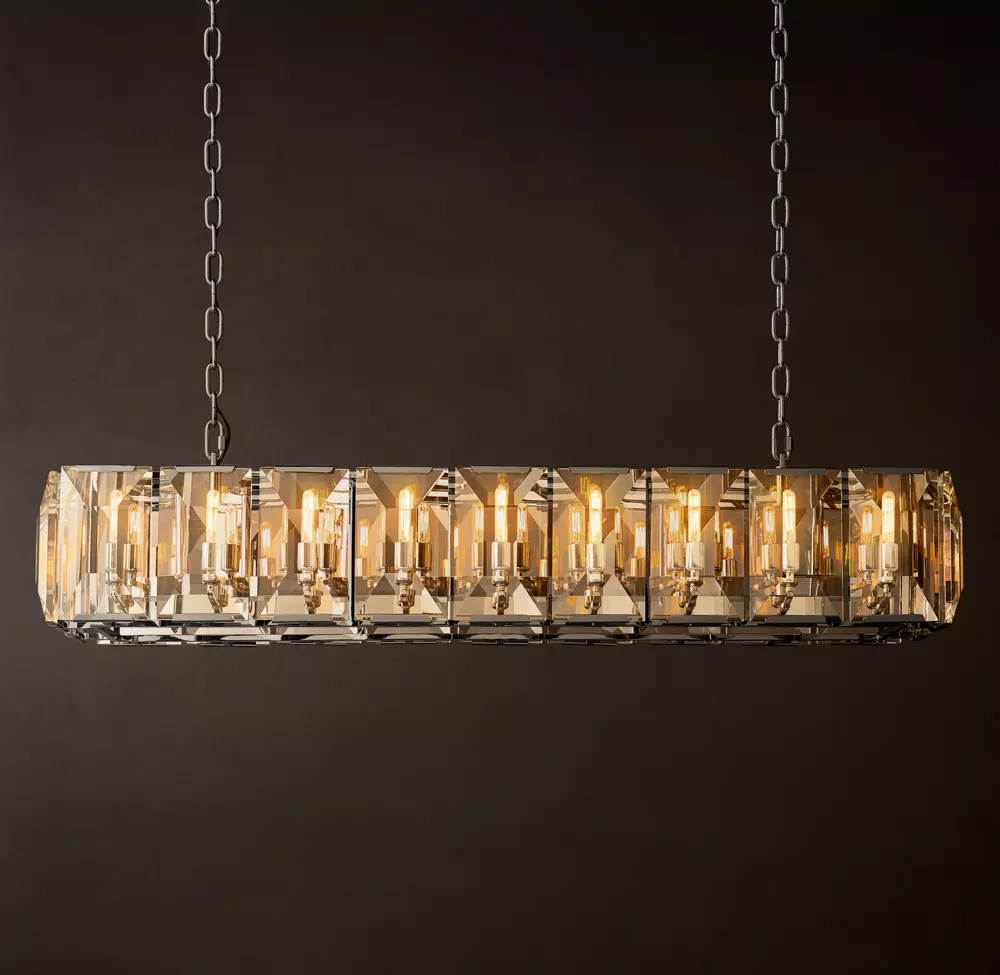 Harlow Crystal Rectangular Chandelier L42