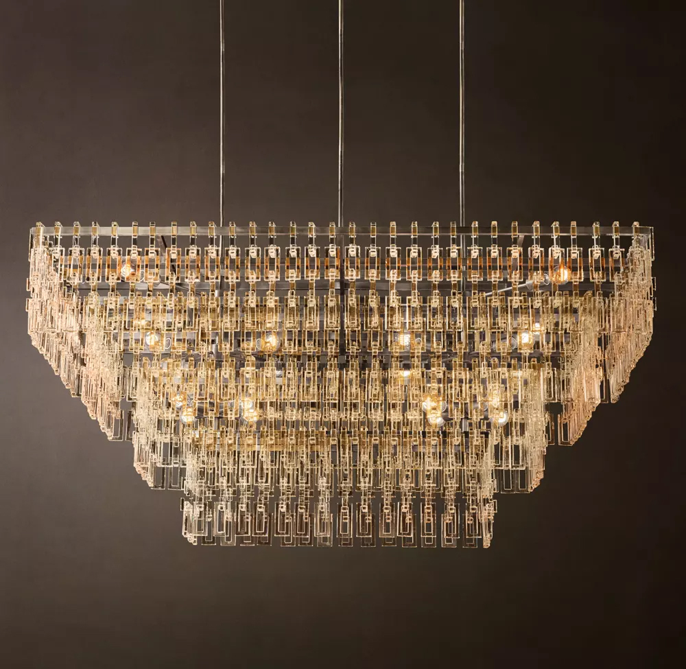 Marignan 3-Tier Rectangular Chandelier L60