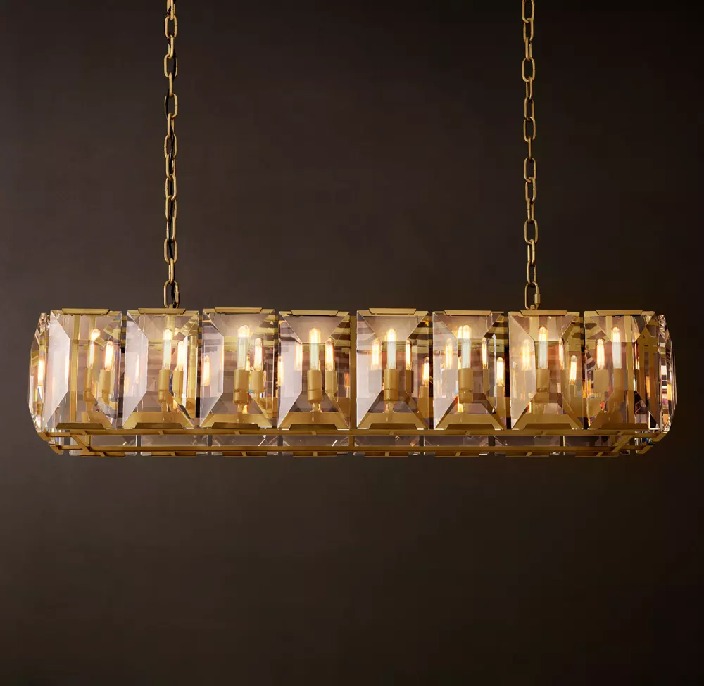 Harlow Crystal Rectangular Chandelier L42