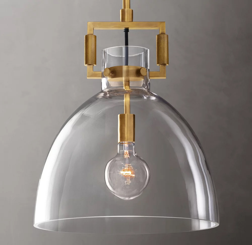 Machinist Glass Cloche Pendant Lamp Dia. 10