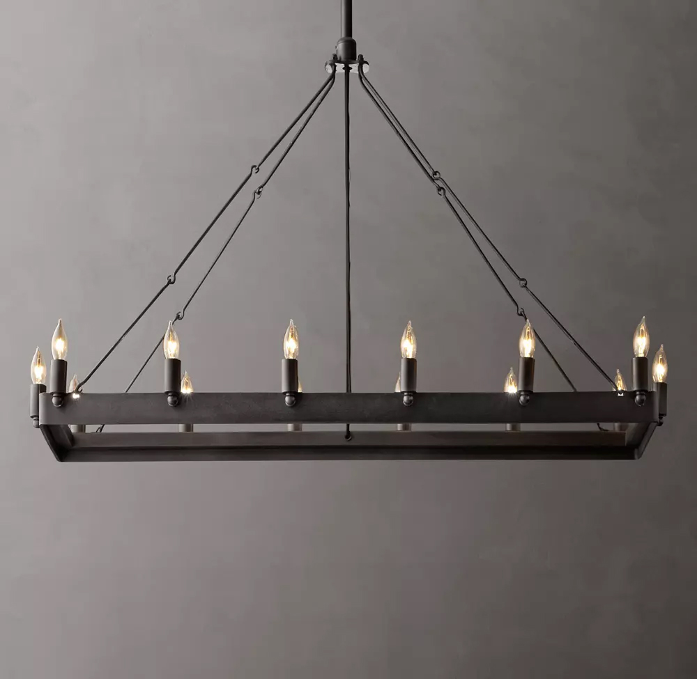 Camino Vintage Candelabra Rectangular Chandelier L41