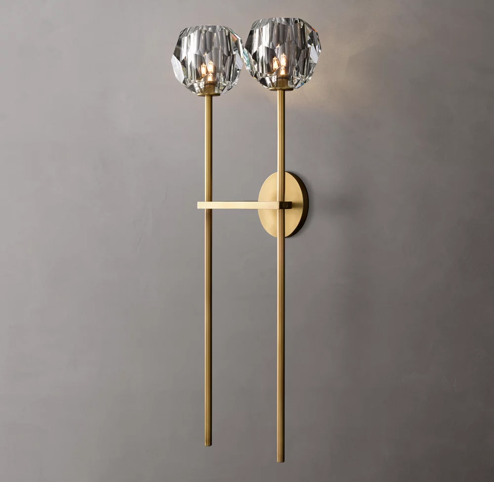 Boule Crystal Double Wall Sconce H28