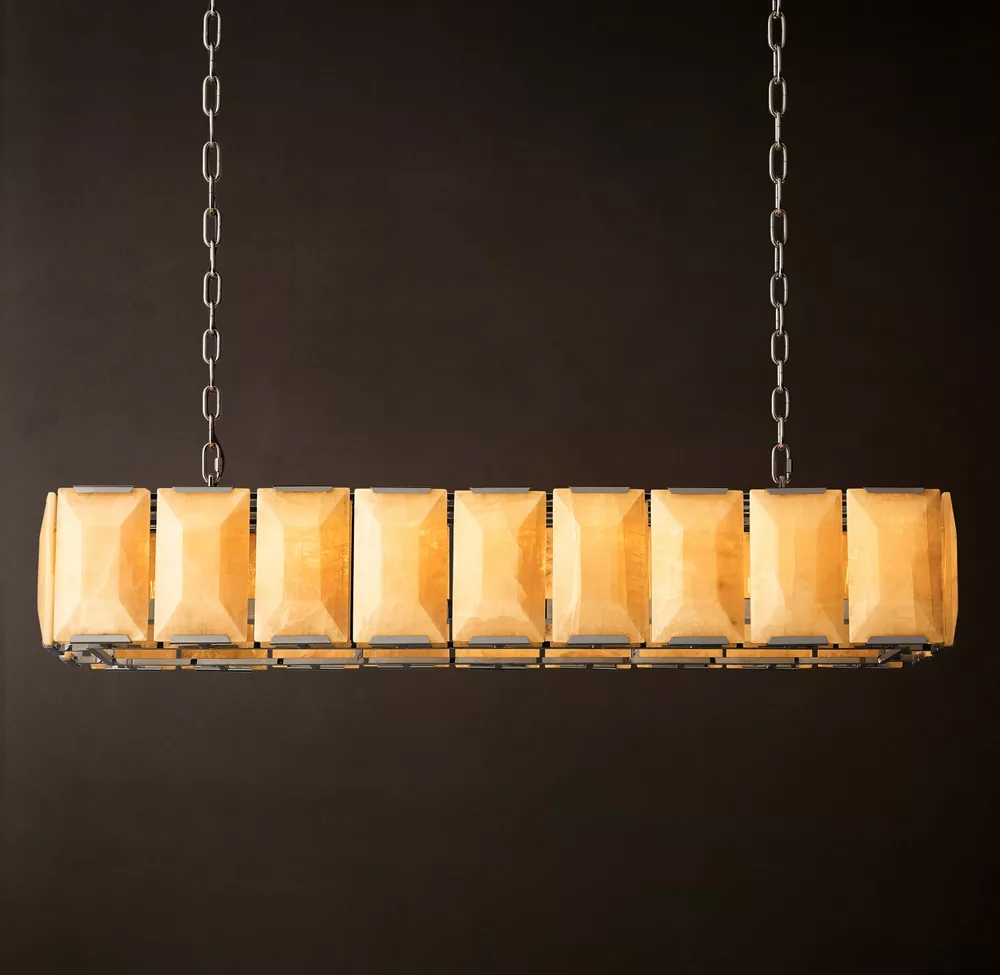 Harlow Calcite Rectangular Chandelier L42