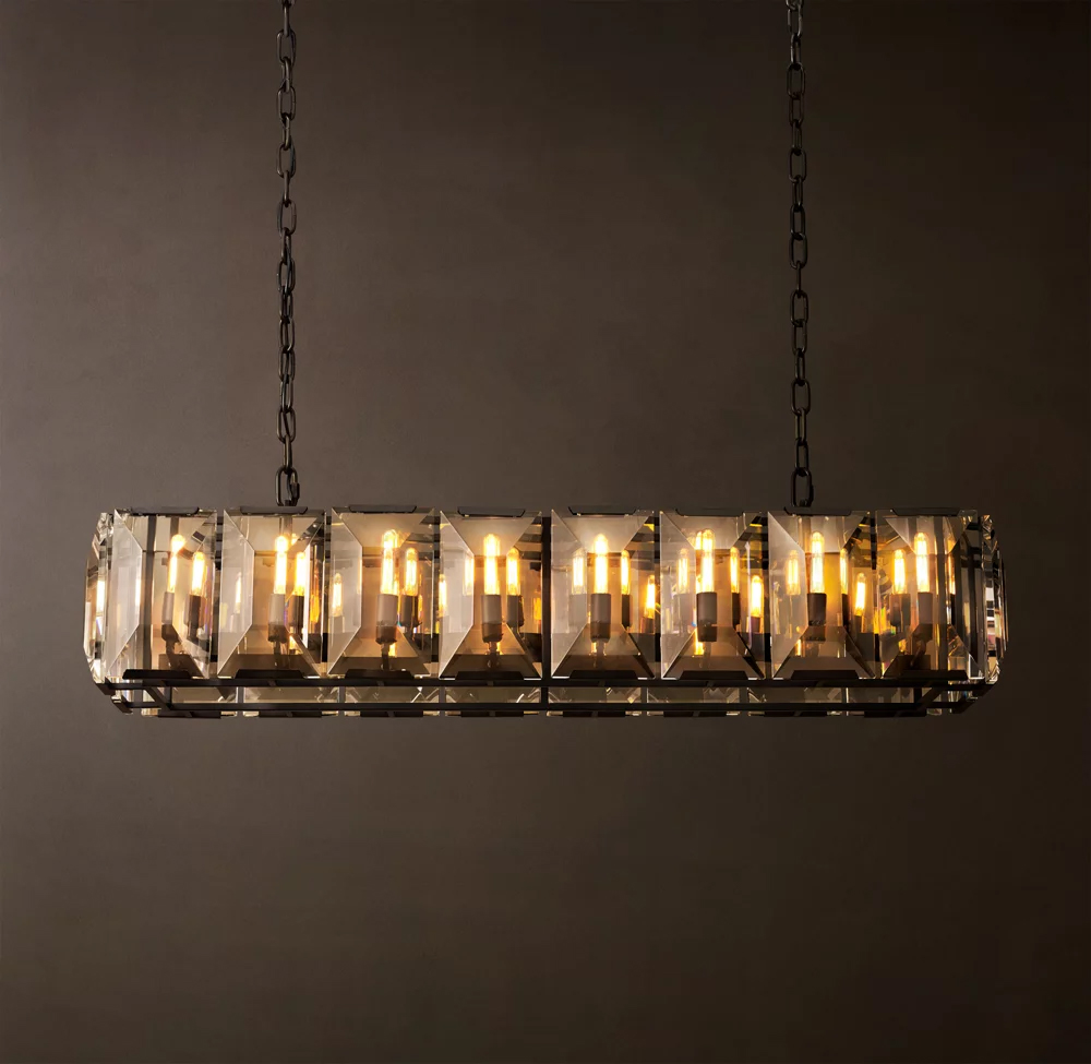 Harlow Crystal Rectangular Chandelier L42