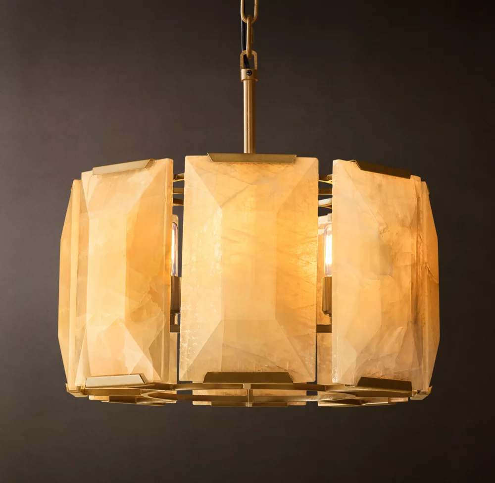 Harlow Calcite Round Chandelier Dia. 19