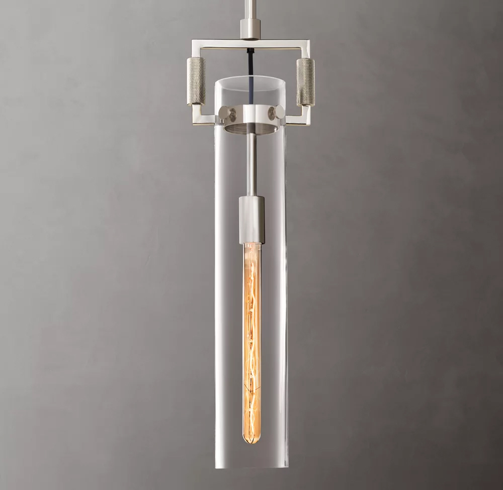Machinist Glass Cylinder Pendant Lamp Dia. 12